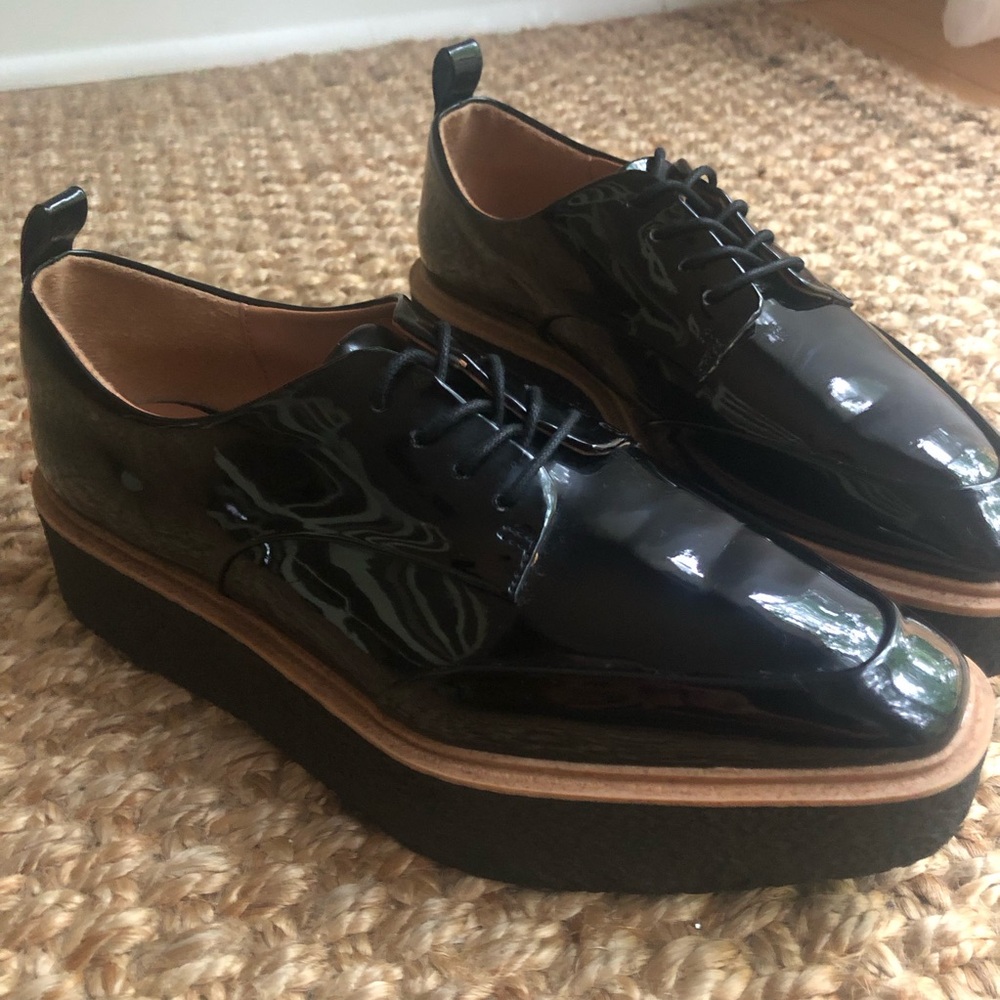 Zara Black Platform Oxfords - Picture 4 of 16